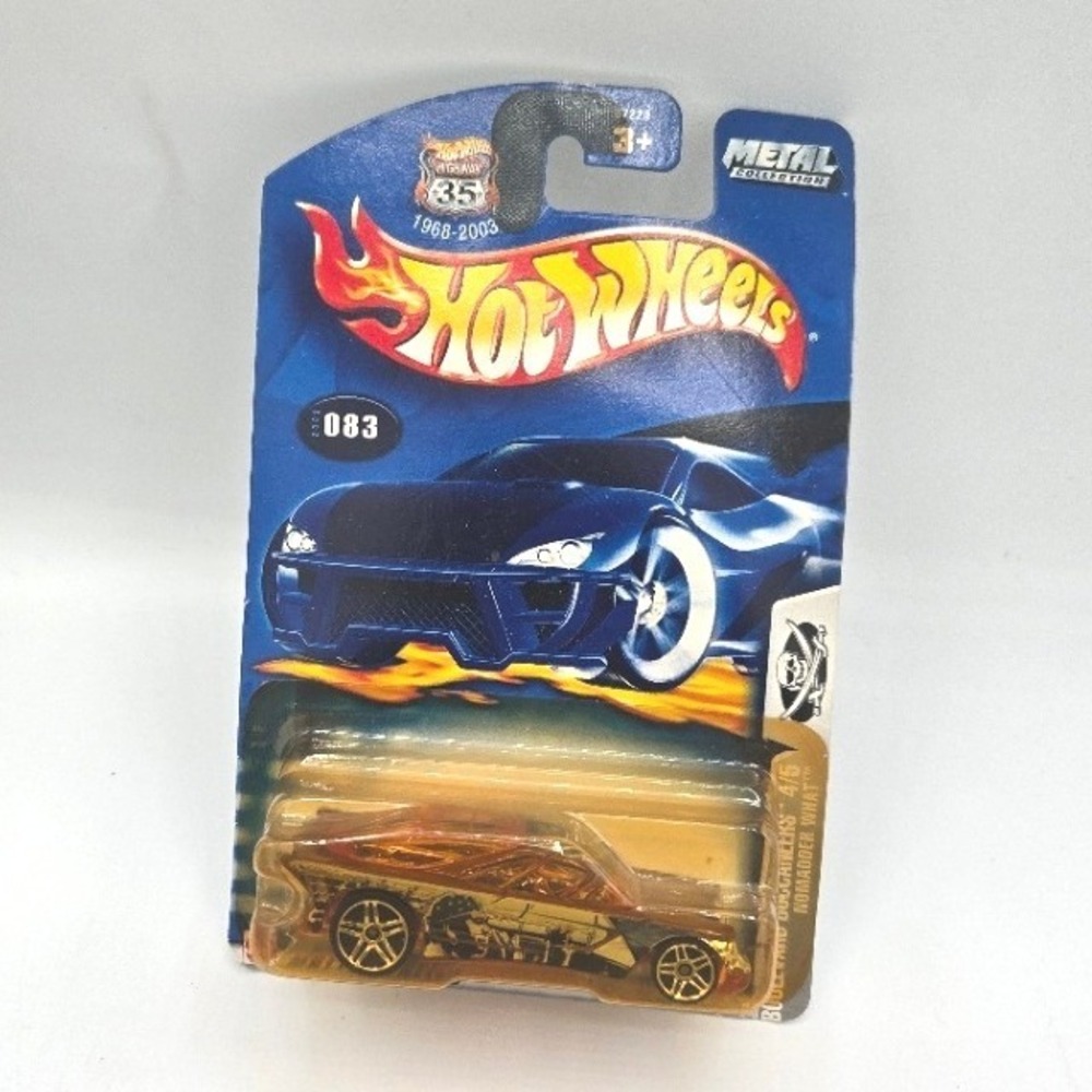 2003 Hot Wheels Boulevard Buccaneers Nomadder What #083 Gold - Yellow Blister